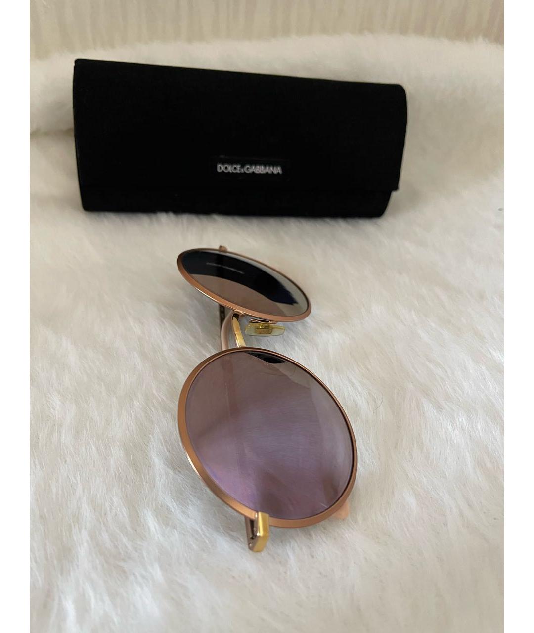 DOLCE&GABBANA Розовые металлические солнцезащитные очки, фото 6
