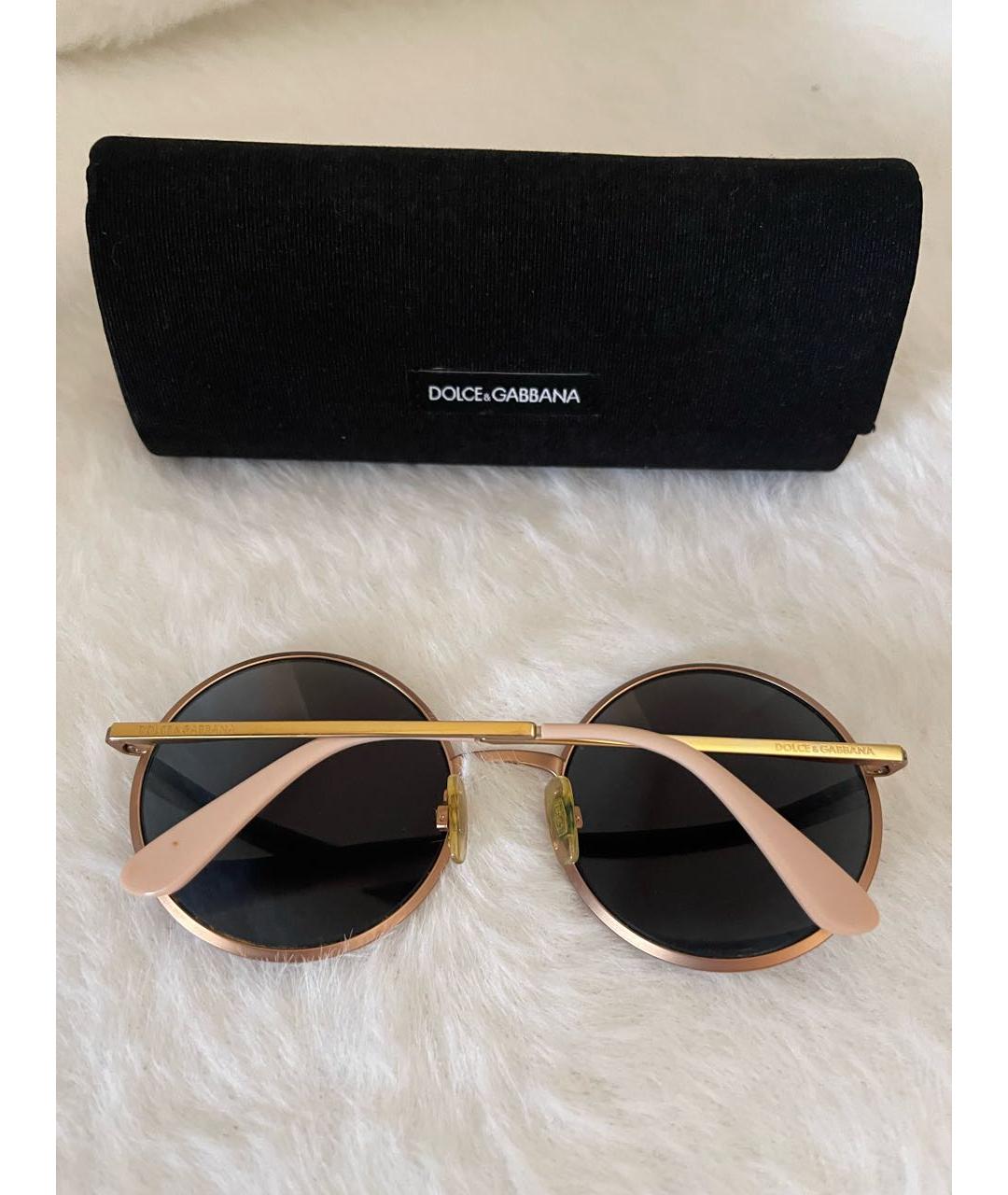 DOLCE&GABBANA Розовые металлические солнцезащитные очки, фото 4