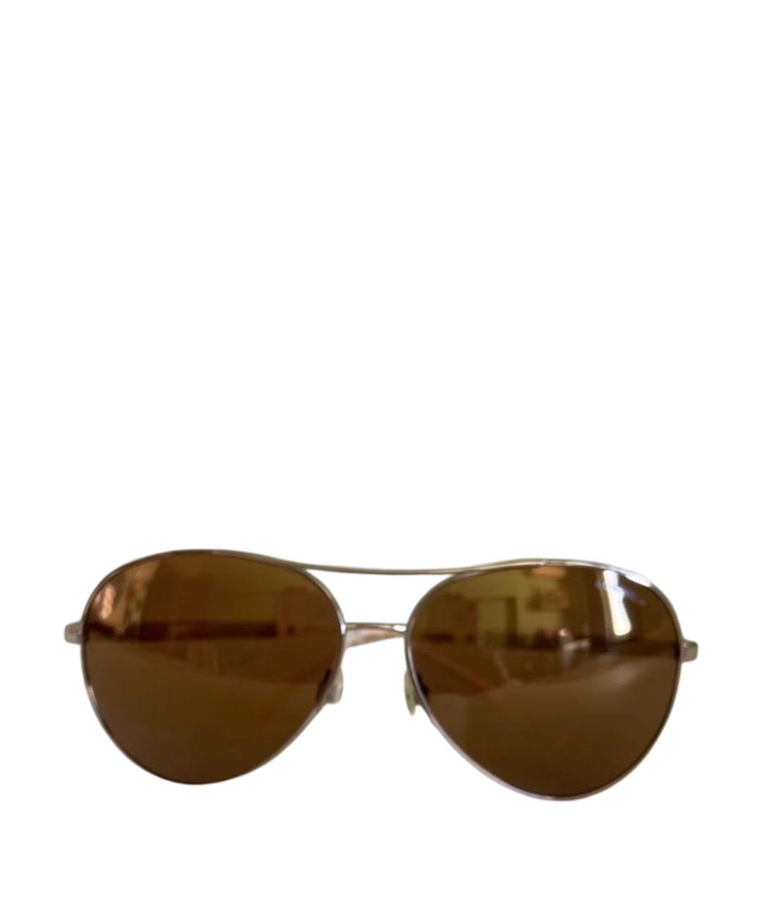 CHANEL Бежевые металлические солнцезащитные очки, фото 1