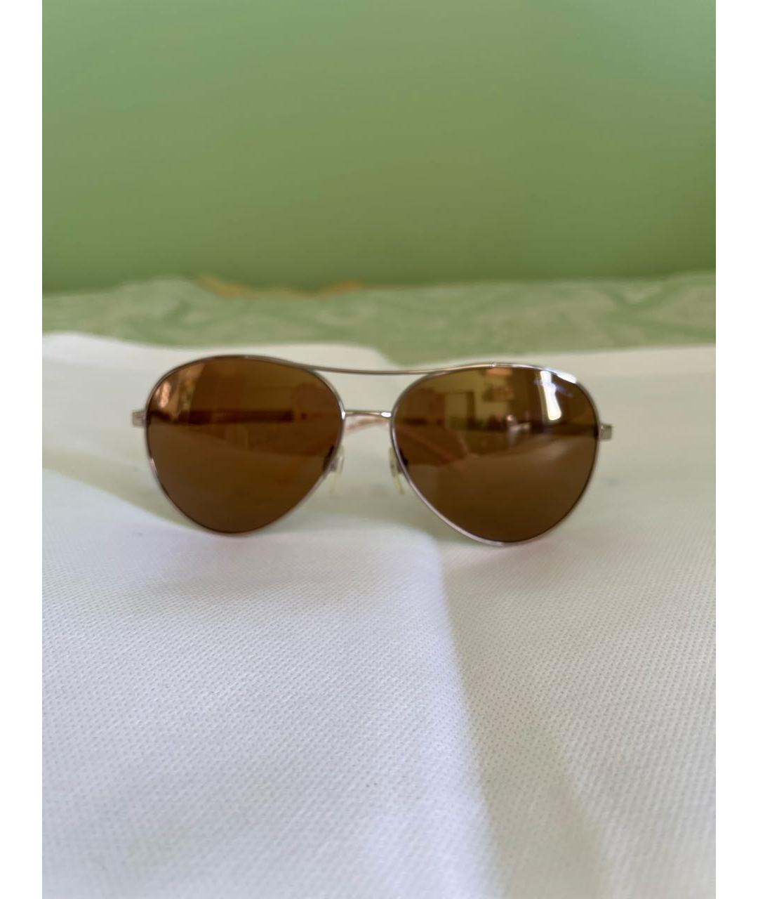 CHANEL Бежевые металлические солнцезащитные очки, фото 6