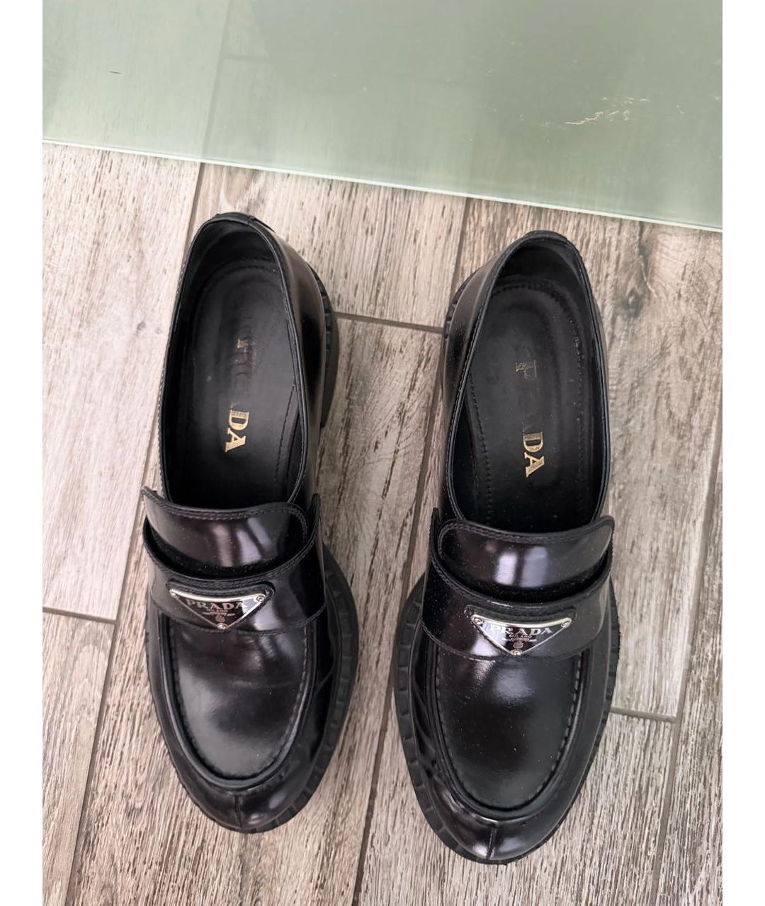 PRADA Черные кожаные лоферы, фото 3
