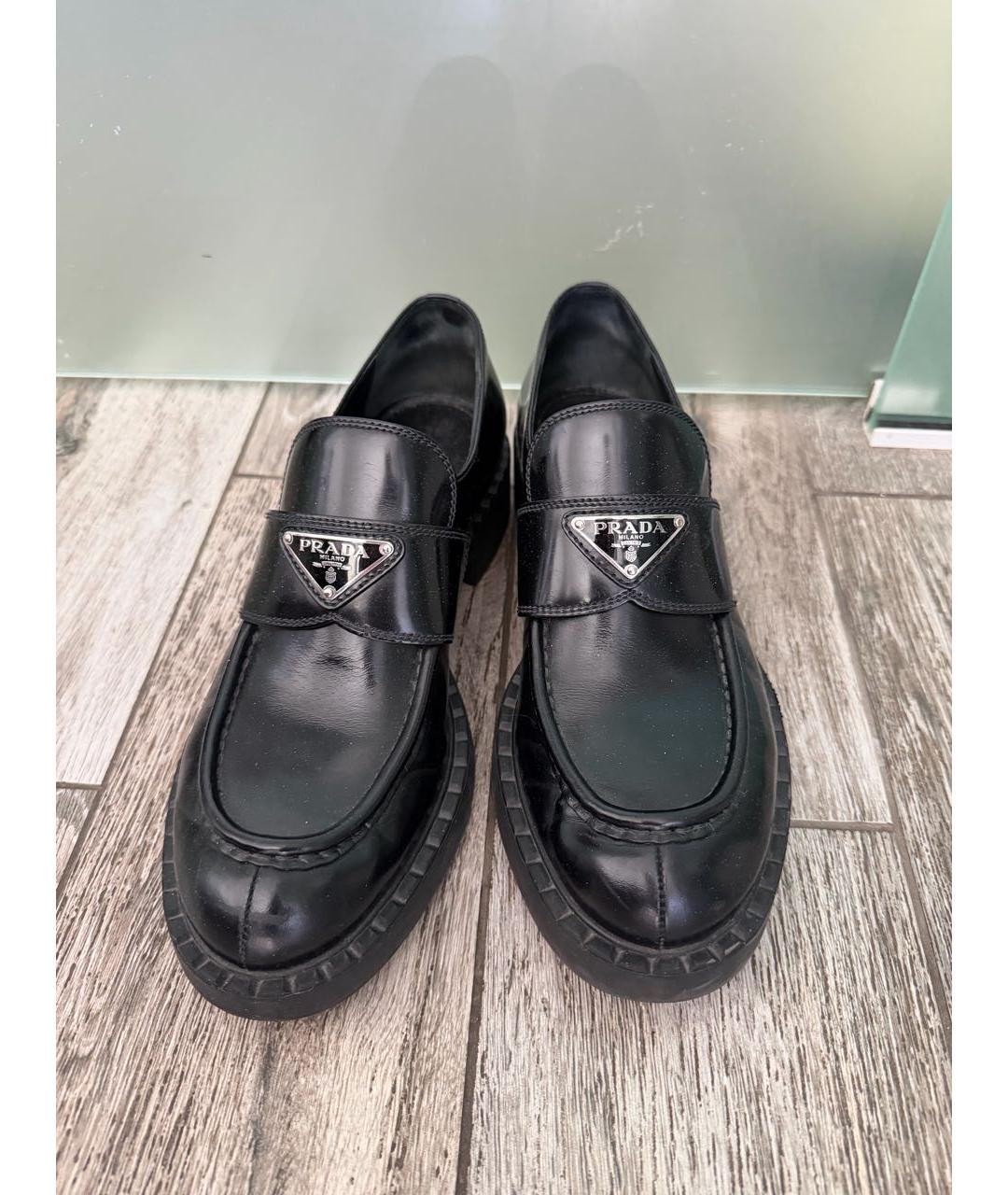 PRADA Черные кожаные лоферы, фото 2