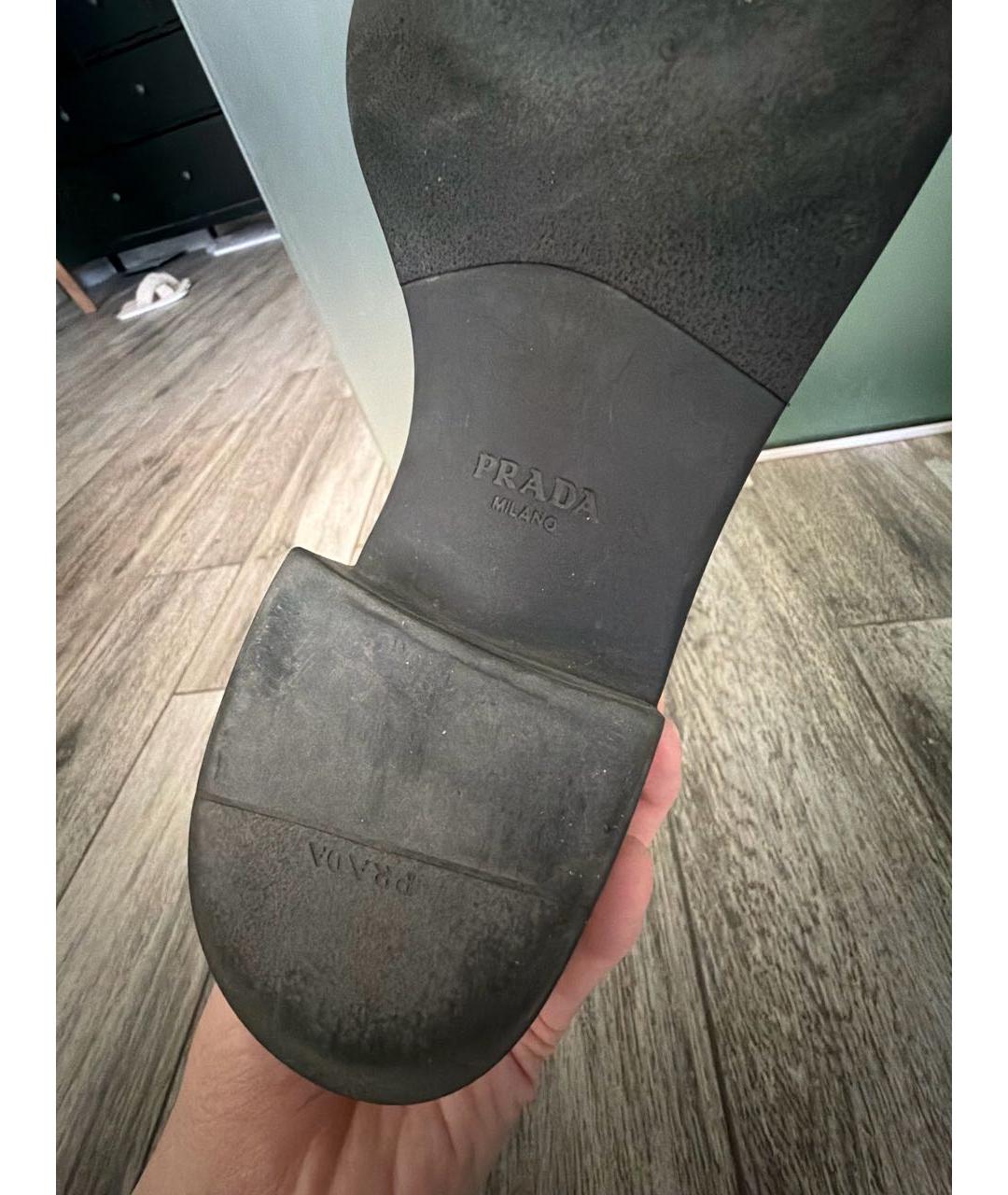 PRADA Черные кожаные лоферы, фото 5