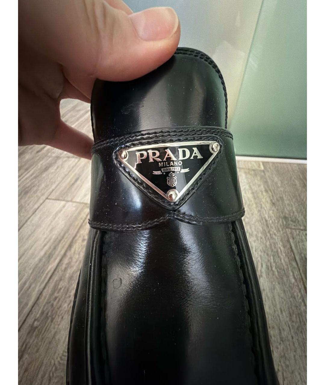 PRADA Черные кожаные лоферы, фото 6