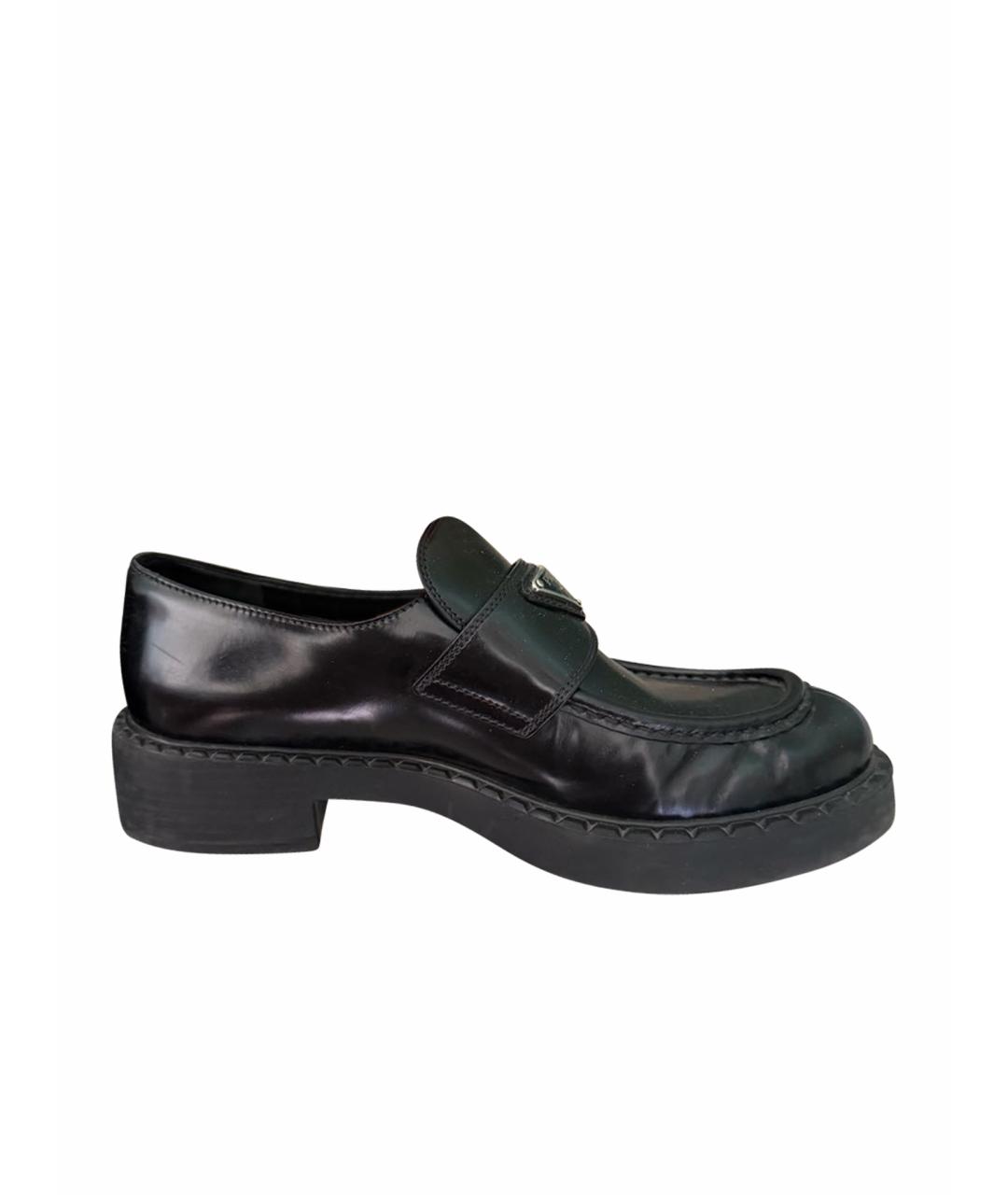 PRADA Черные кожаные лоферы, фото 1
