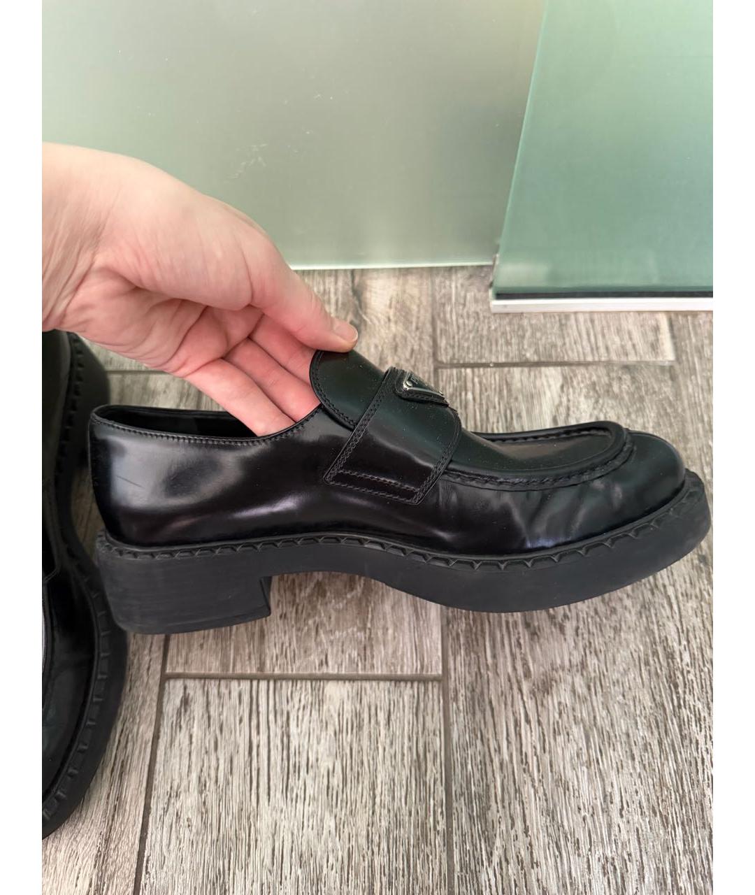 PRADA Черные кожаные лоферы, фото 8