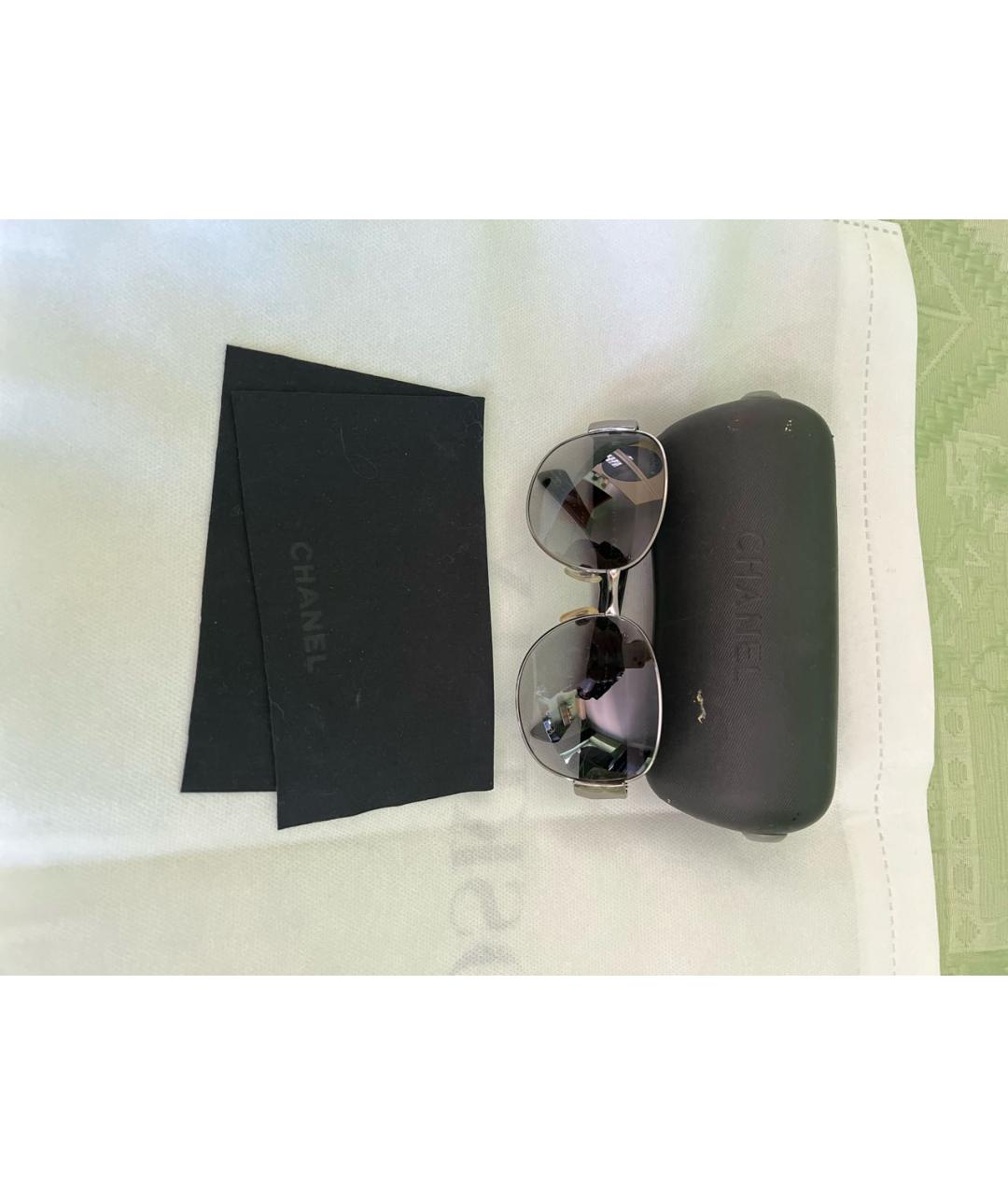 CHANEL Серые металлические солнцезащитные очки, фото 4