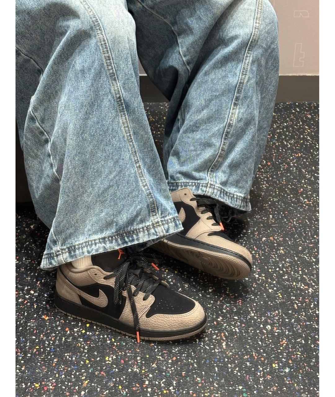 JORDAN Коричневые кожаные кроссовки, фото 6