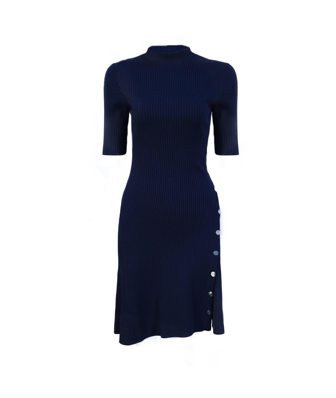 MAJE Темно-синее вискозное повседневное платье, фото 1