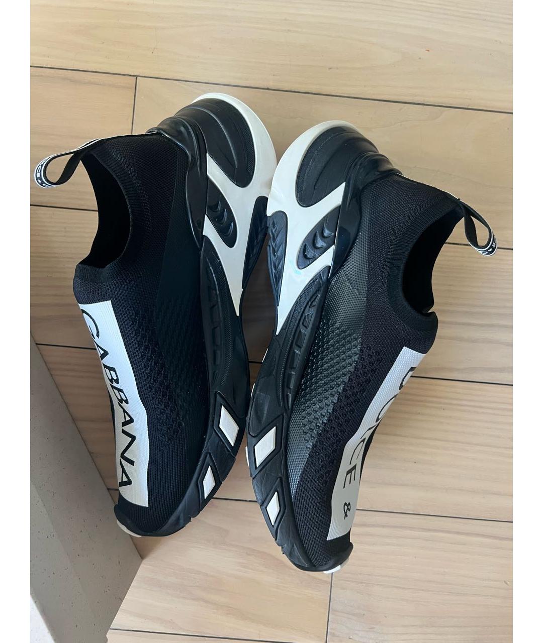 DOLCE&GABBANA Черные текстильные кроссовки, фото 8