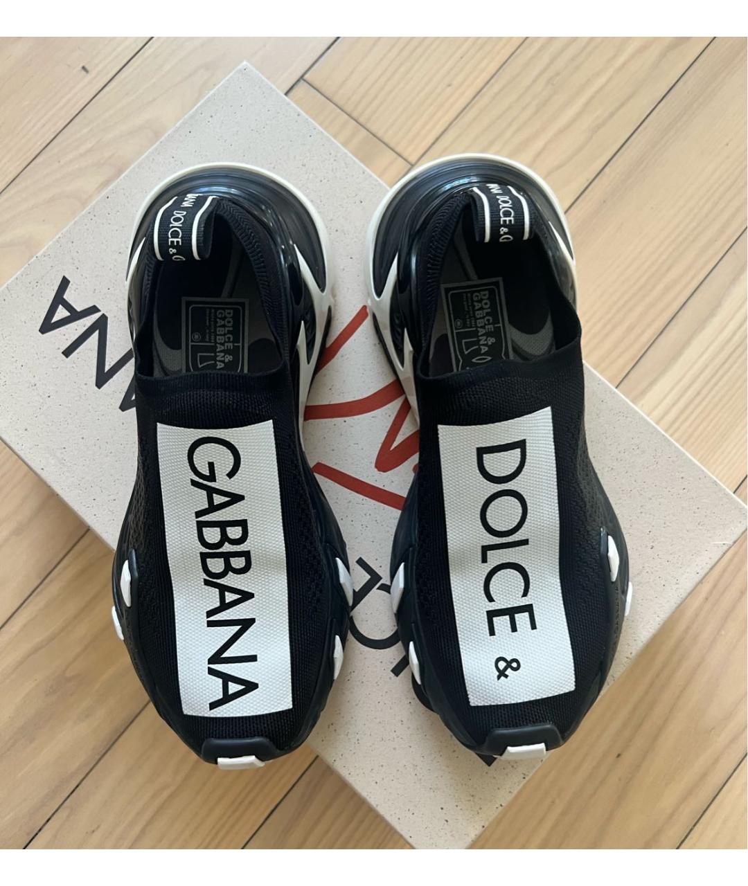 DOLCE&GABBANA Черные текстильные кроссовки, фото 3