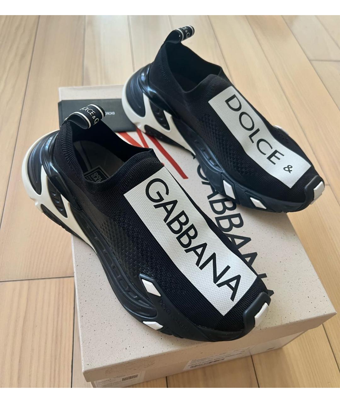 DOLCE&GABBANA Черные текстильные кроссовки, фото 2