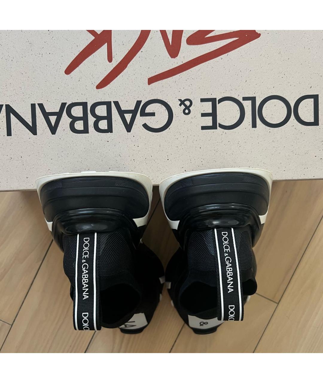 DOLCE&GABBANA Черные текстильные кроссовки, фото 4