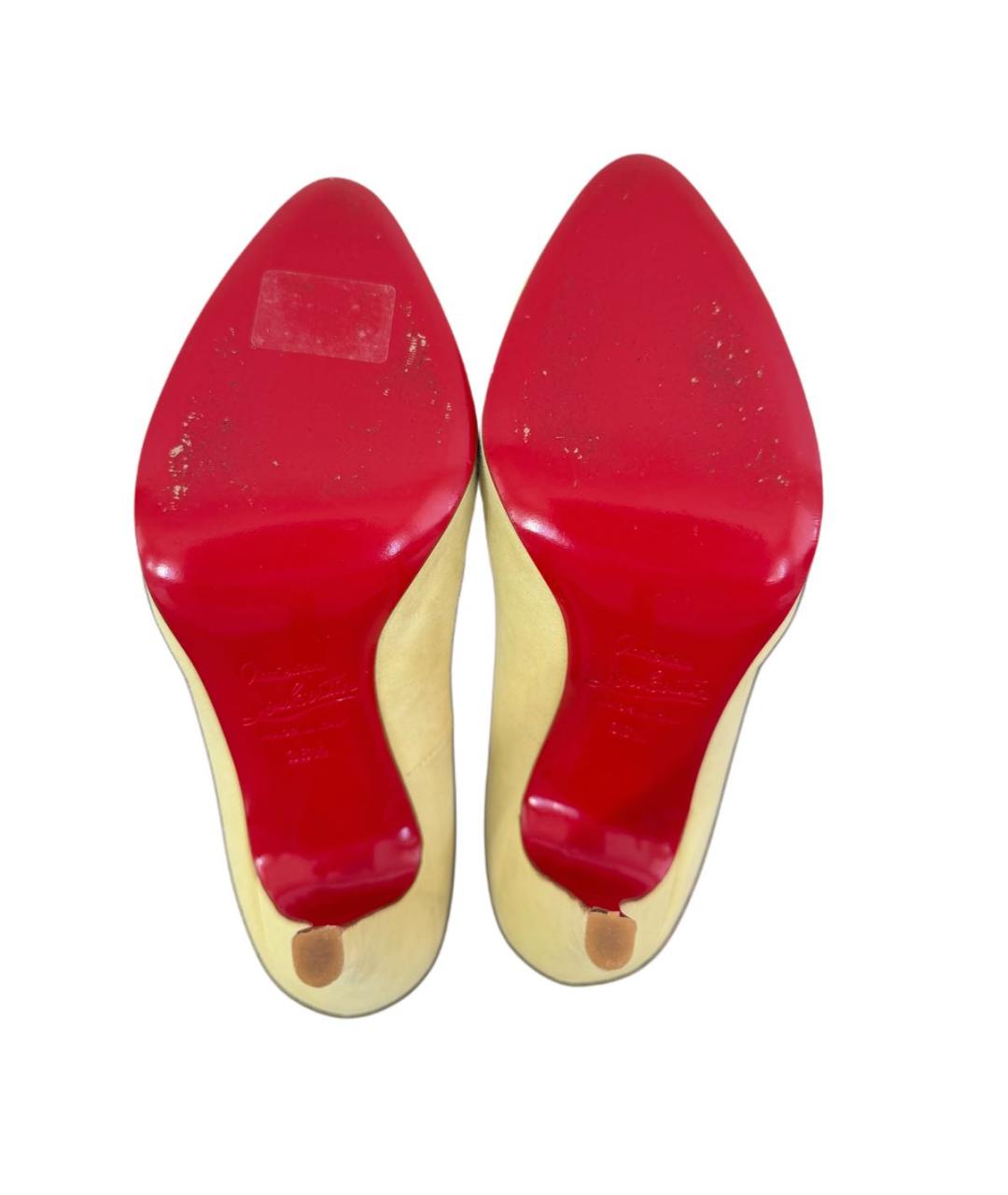 CHRISTIAN LOUBOUTIN Желтые замшевые туфли, фото 5