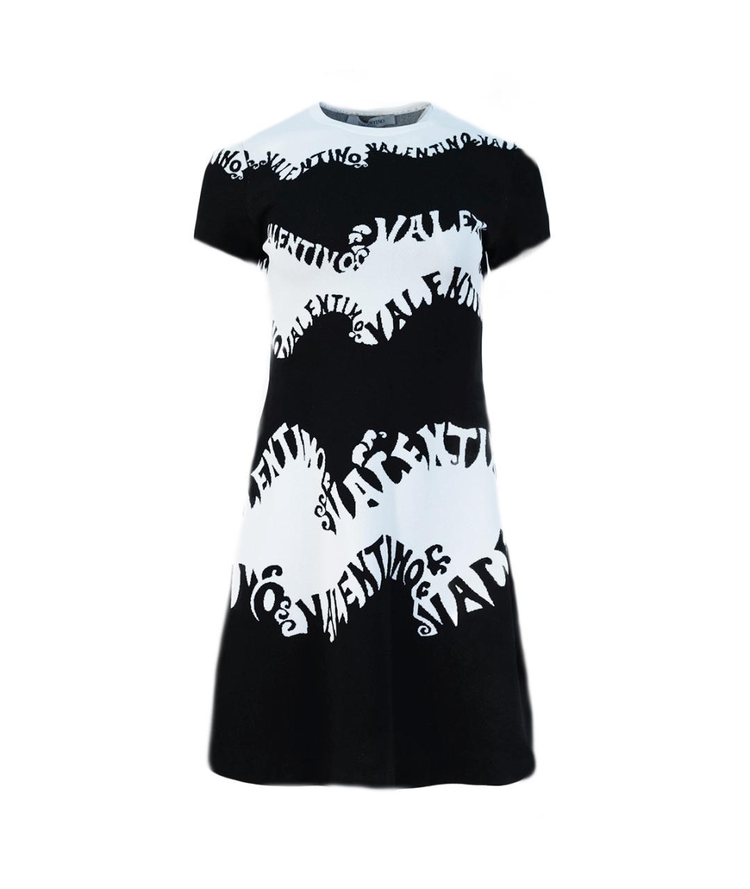 VALENTINO Черное вискозное повседневное платье, фото 1