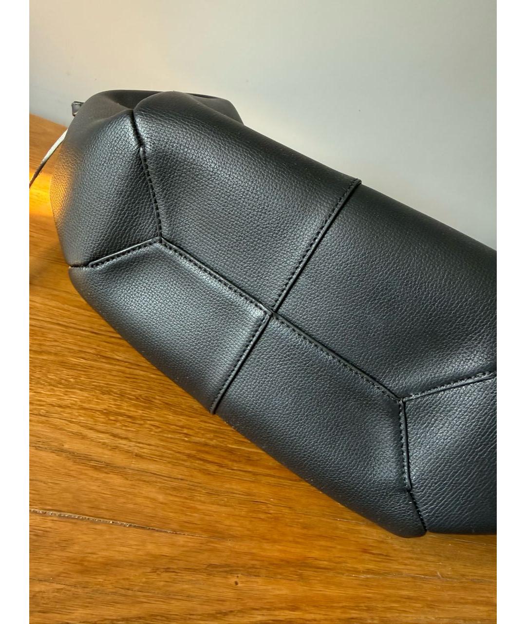 POLENE Черная кожаная сумка тоут, фото 8