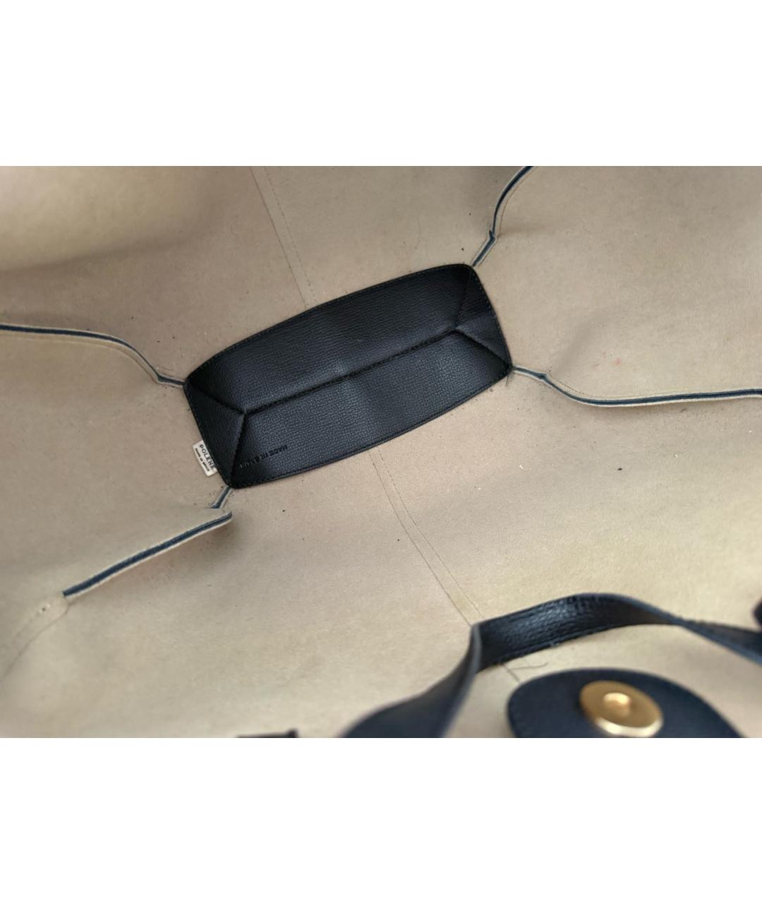 POLENE Черная кожаная сумка тоут, фото 4