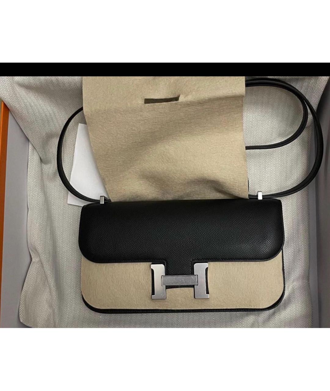 HERMES Черная кожаная сумка через плечо, фото 2