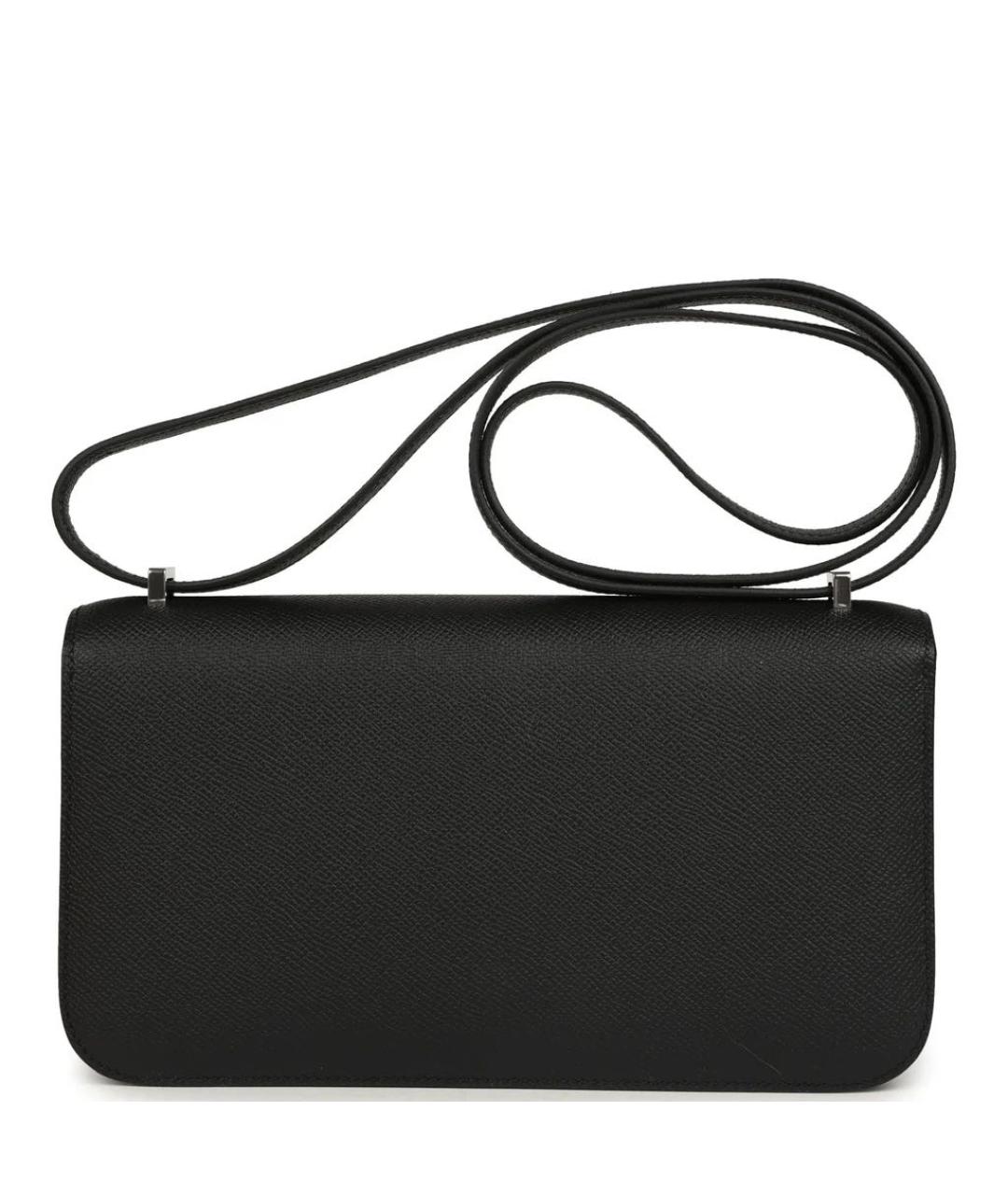 HERMES Черная кожаная сумка через плечо, фото 3