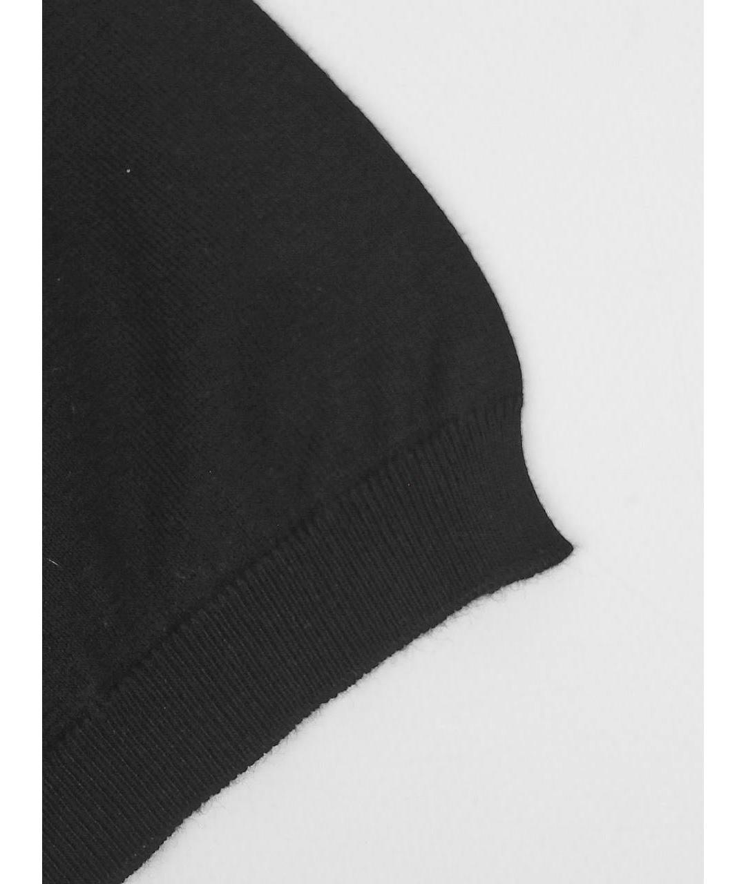 KITON Черное хлопковое поло с коротким рукавом, фото 6