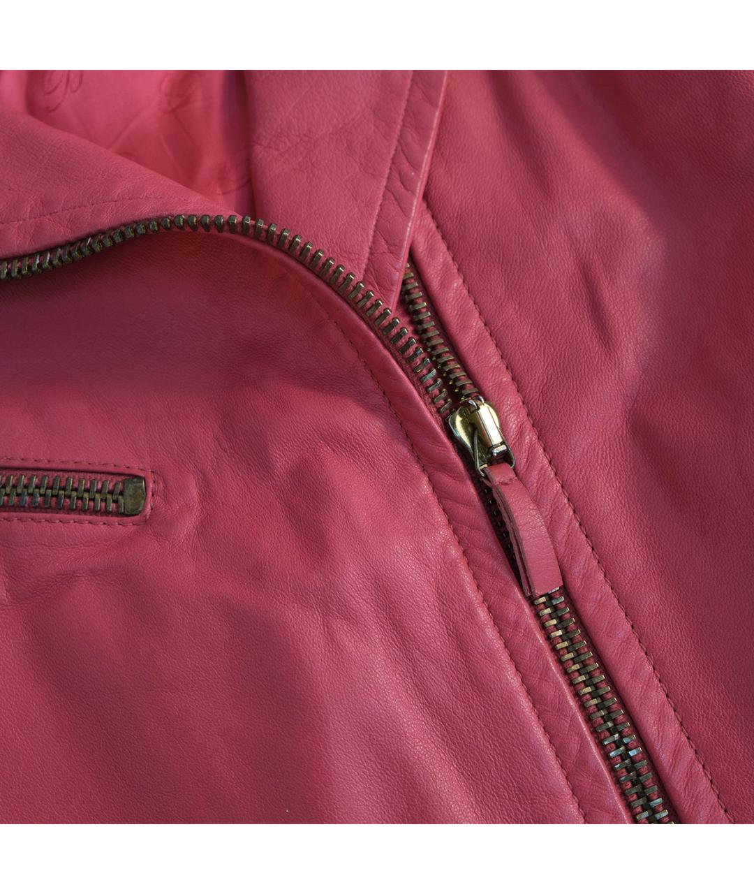 BLUMARINE Розовая кожаная куртка, фото 4