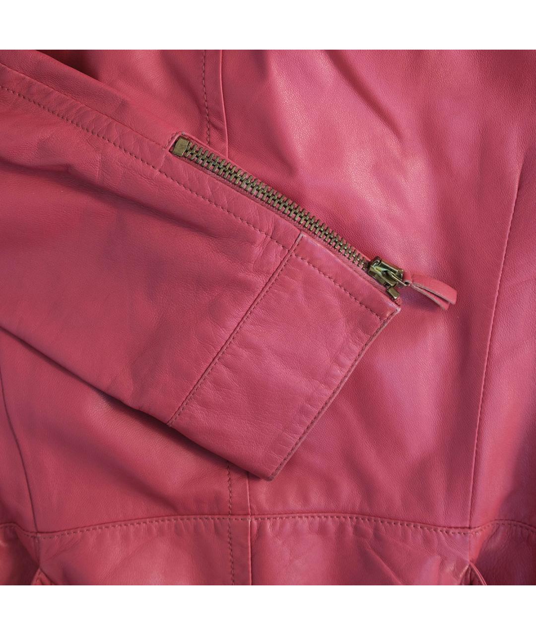 BLUMARINE Розовая кожаная куртка, фото 5