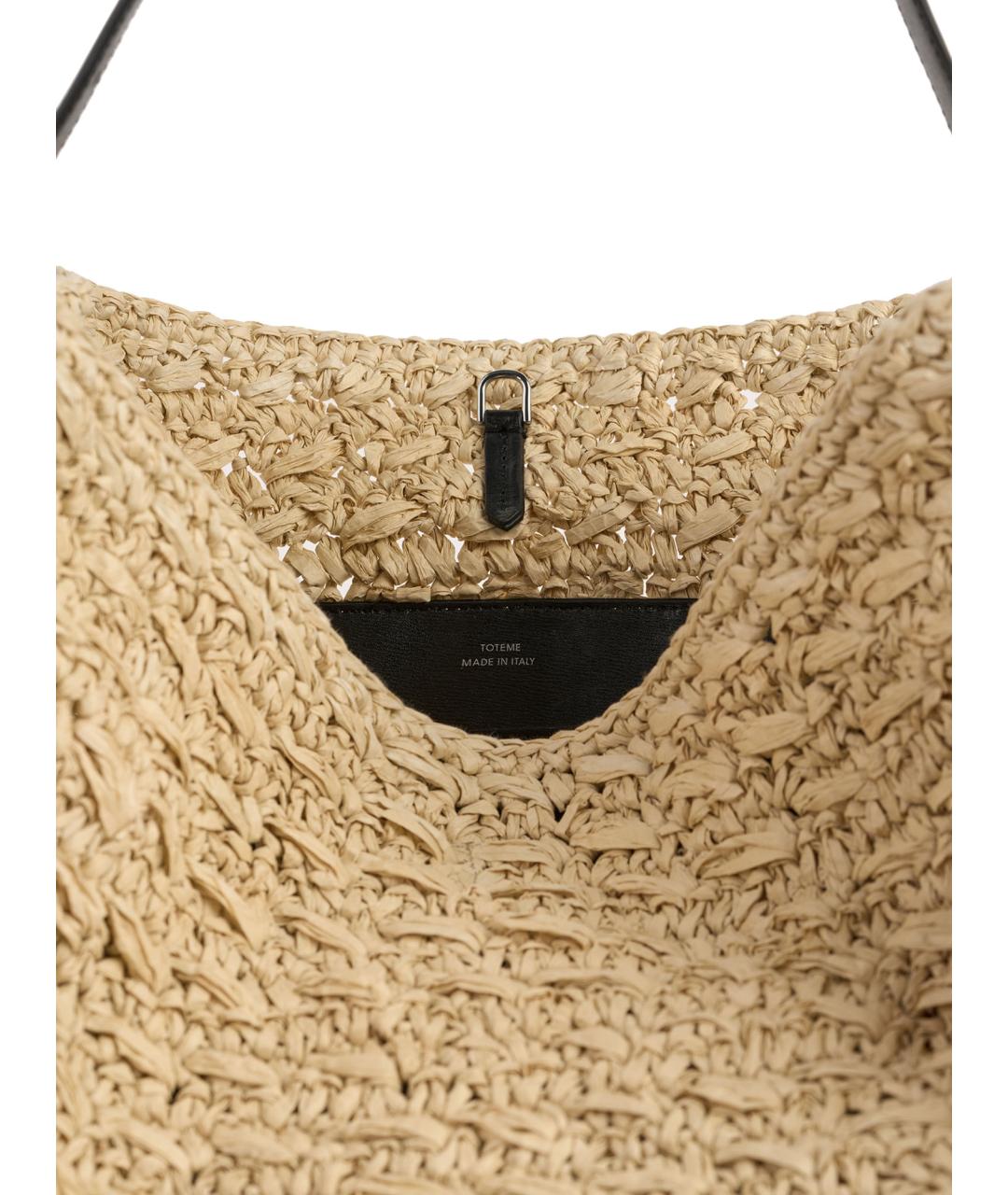 TOTEME Бежевая пелетеная сумка тоут, фото 4