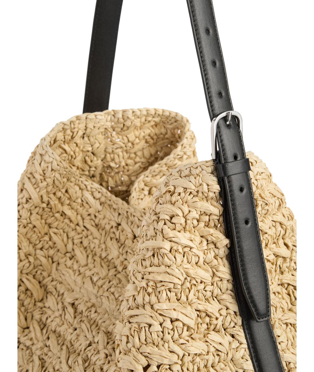 TOTEME Бежевая пелетеная сумка тоут, фото 3