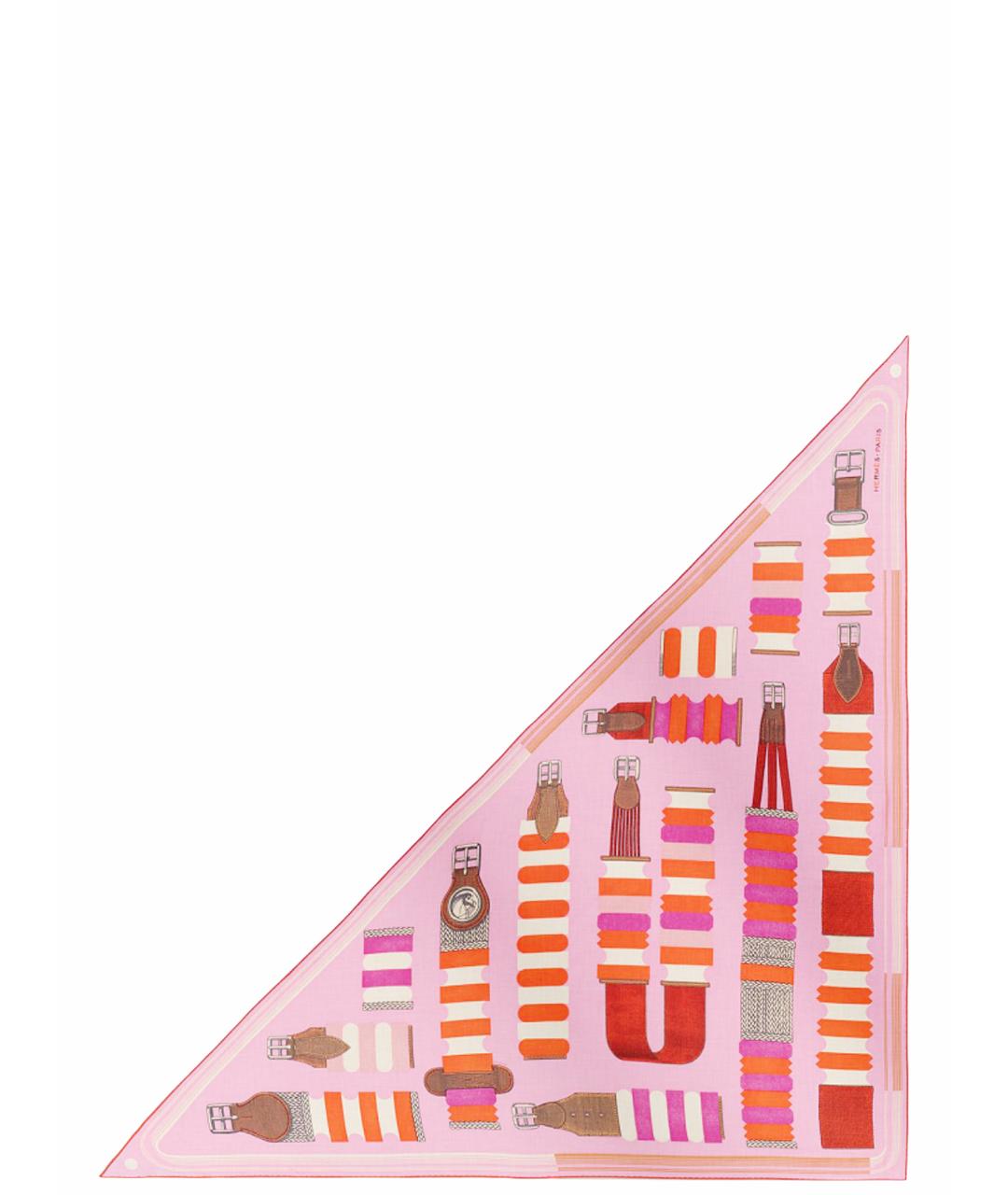 HERMES Розовый кашемировый шарф, фото 1