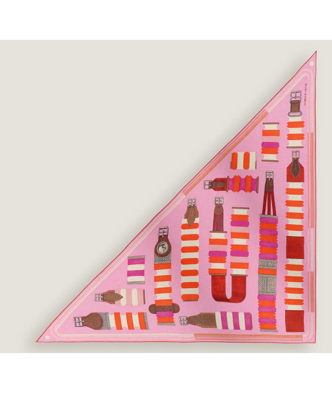 HERMES Розовый кашемировый шарф, фото 5