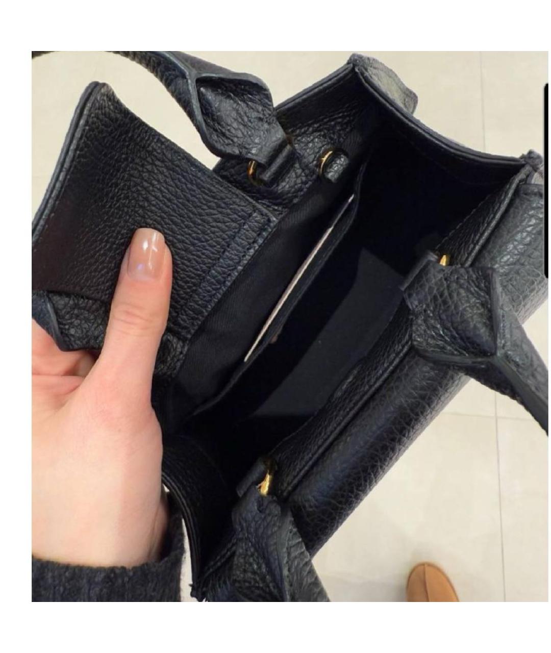 COCCINELLE Черная кожаная сумка с короткими ручками, фото 2