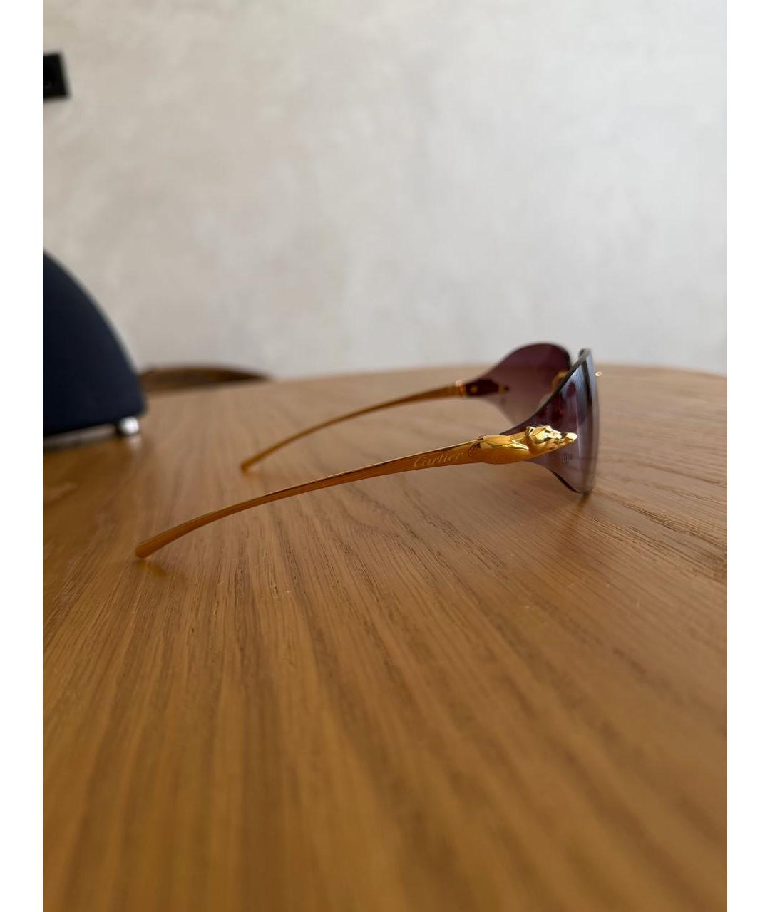 CARTIER Золотые металлические солнцезащитные очки, фото 7