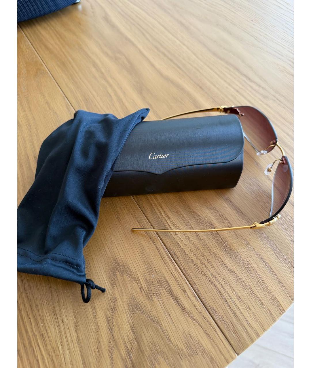CARTIER Золотые металлические солнцезащитные очки, фото 6
