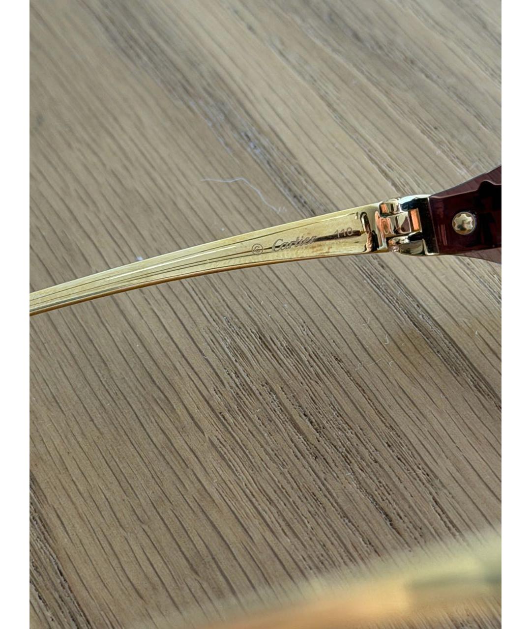 CARTIER Золотые металлические солнцезащитные очки, фото 5