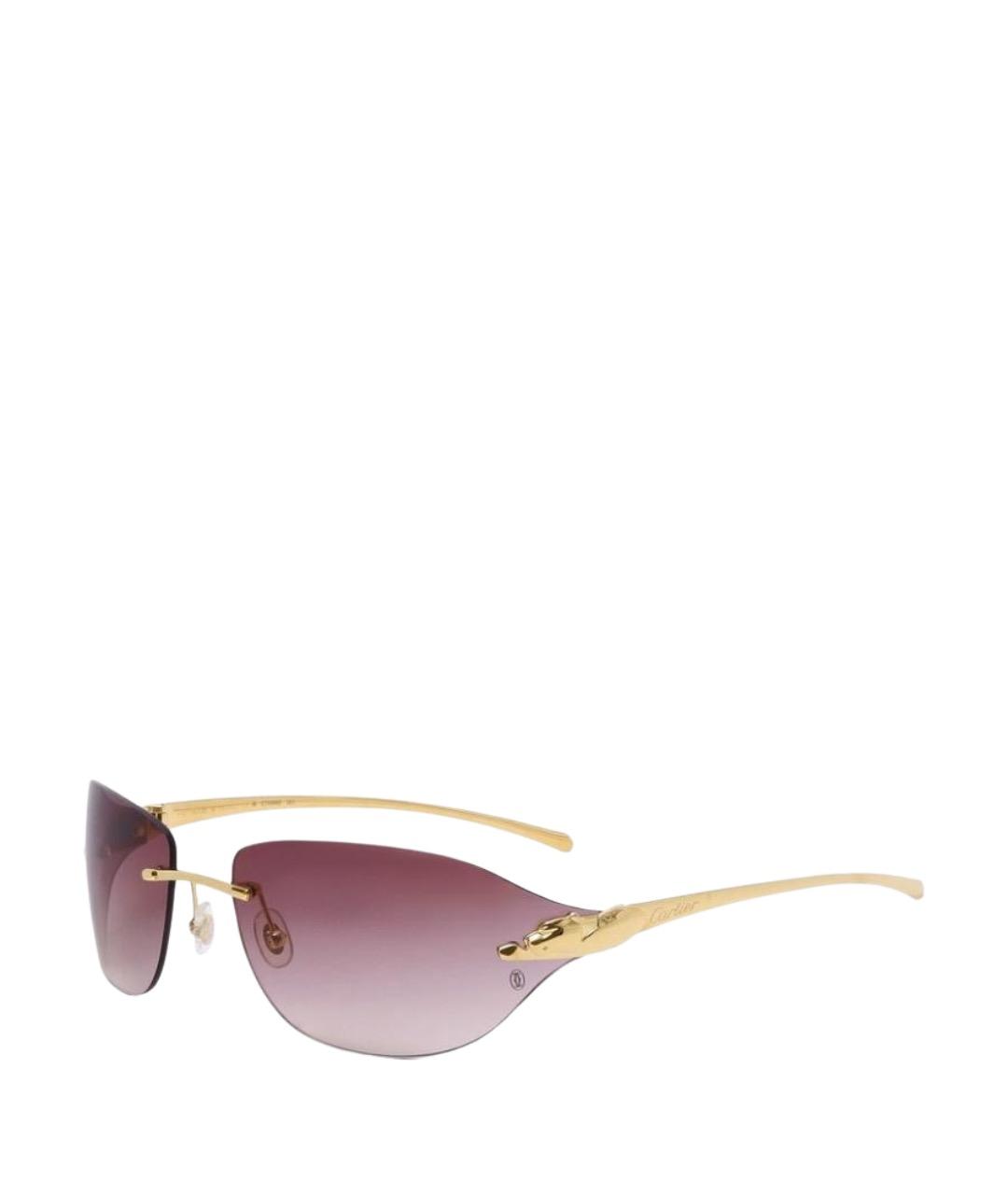 CARTIER Золотые металлические солнцезащитные очки, фото 1