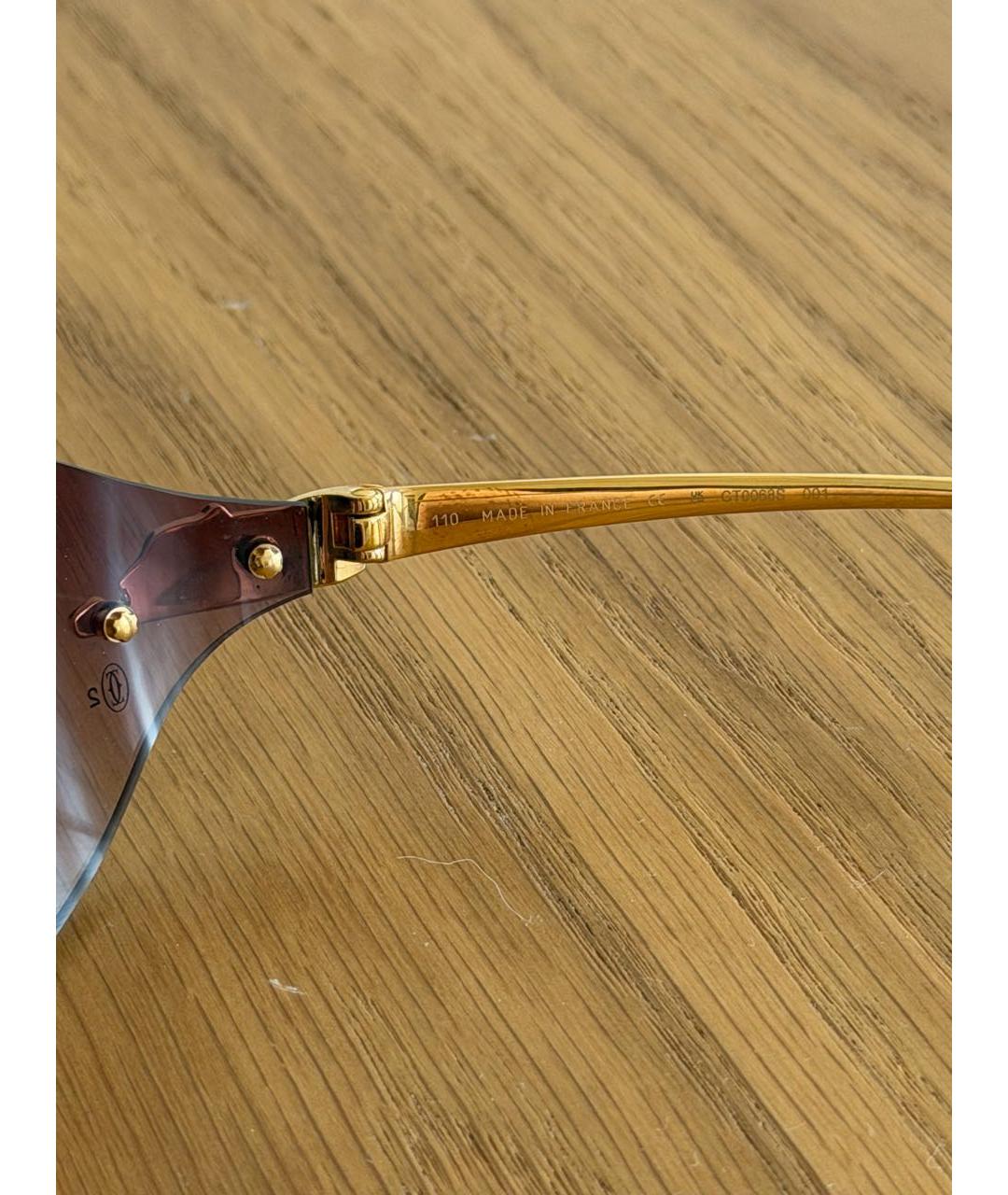CARTIER Золотые металлические солнцезащитные очки, фото 4