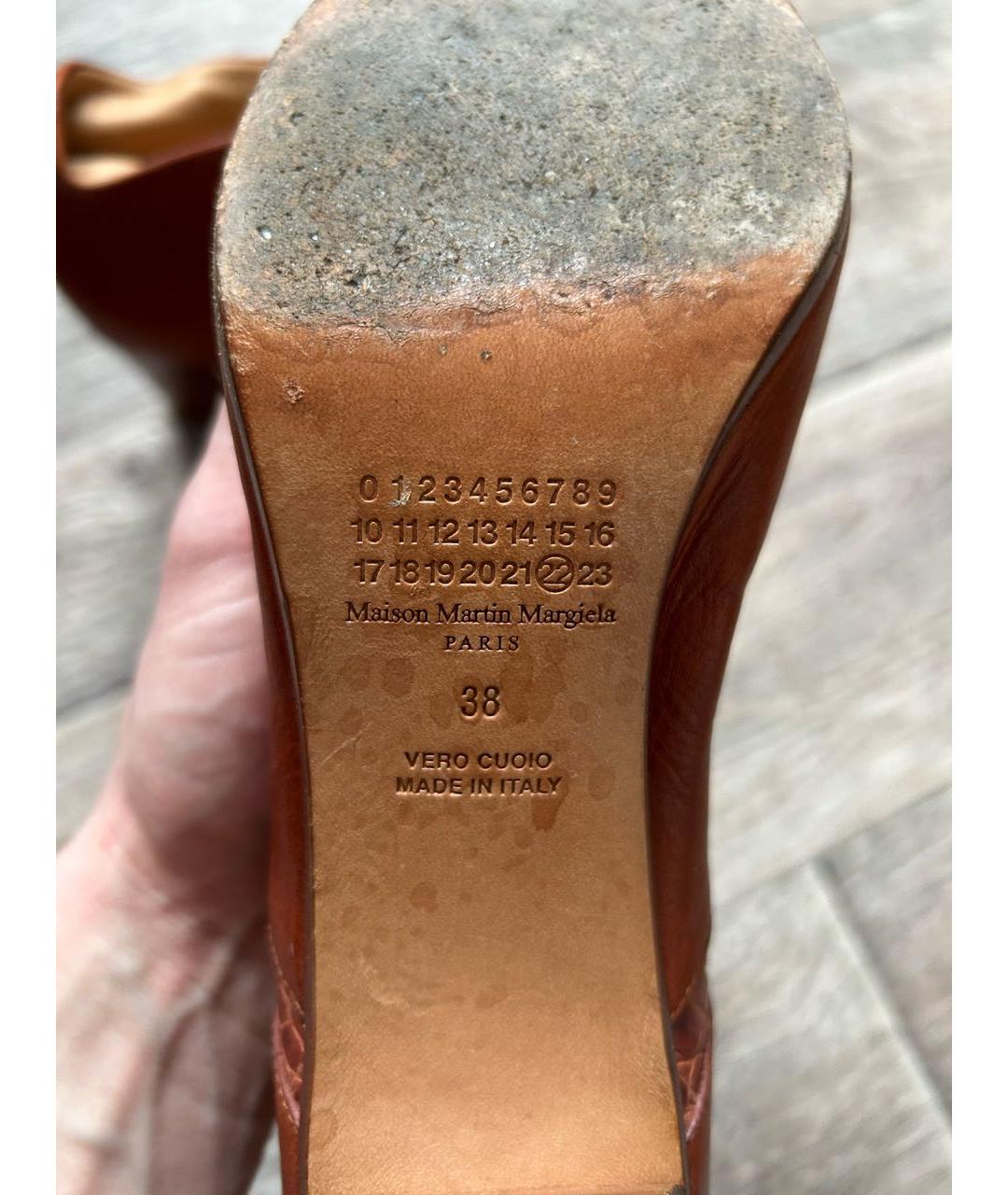 MAISON MARGIELA Коричневые кожаные ботинки, фото 3
