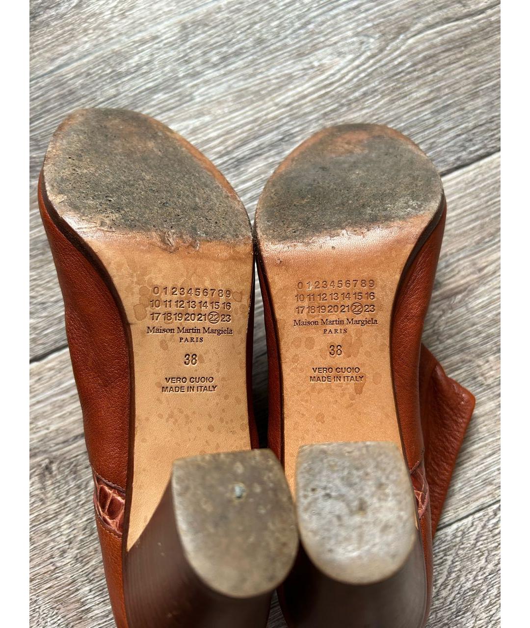 MAISON MARGIELA Коричневые кожаные ботинки, фото 4