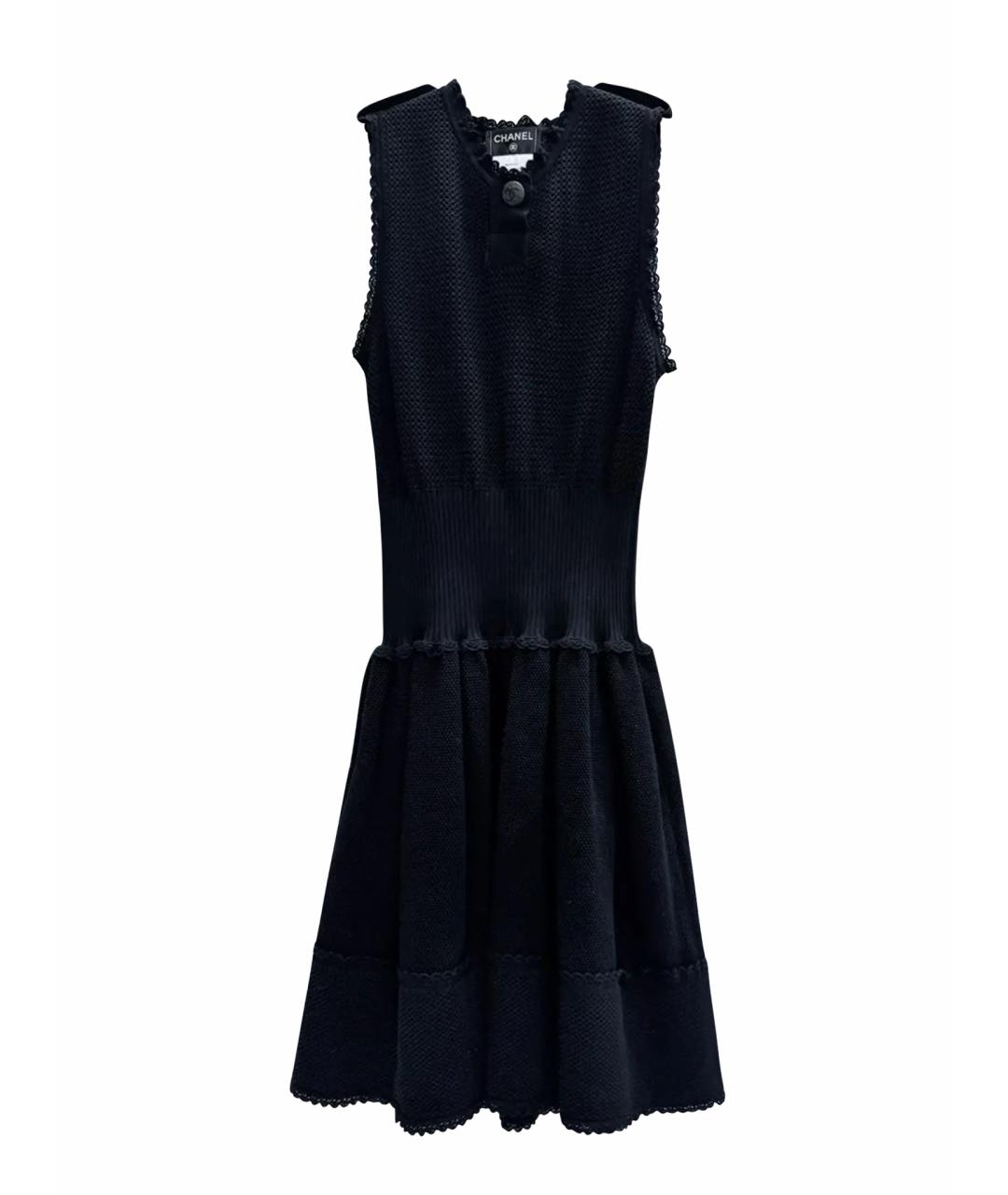 CHANEL Черное хлопковое повседневное платье, фото 1