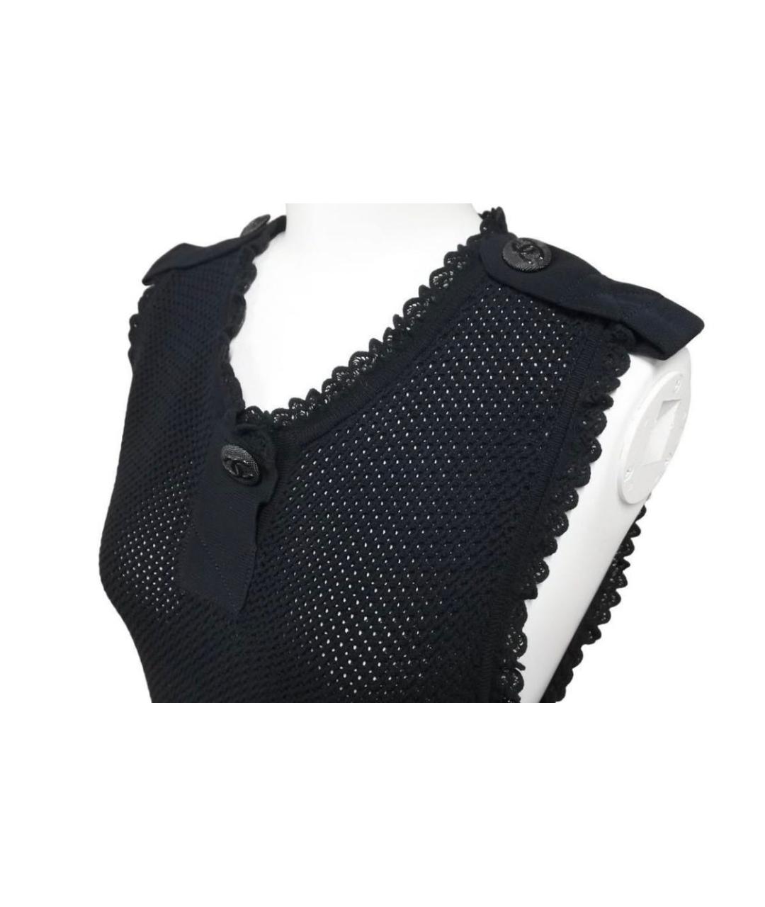 CHANEL Черное хлопковое повседневное платье, фото 8