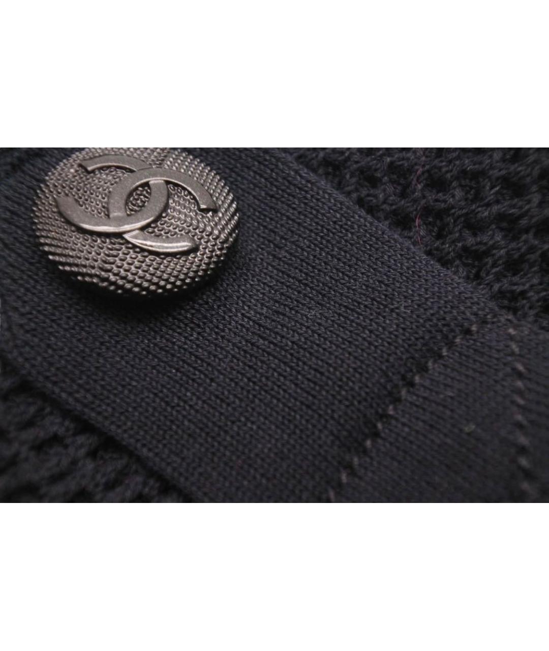 CHANEL Черное хлопковое повседневное платье, фото 5