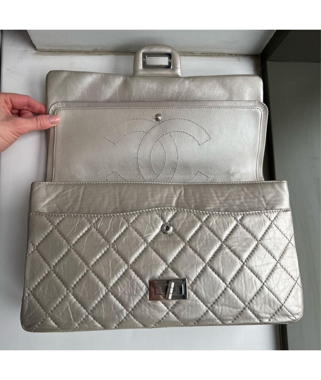 CHANEL Серебряная кожаная сумка через плечо, фото 7