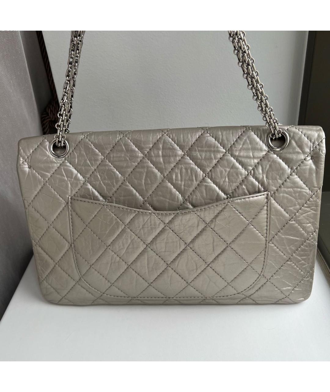 CHANEL Серебряная кожаная сумка через плечо, фото 4