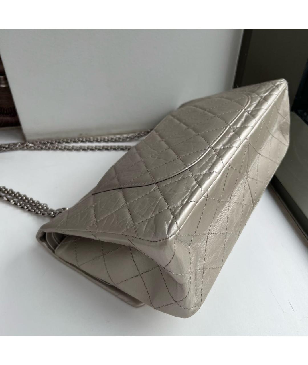 CHANEL Серебряная кожаная сумка через плечо, фото 5