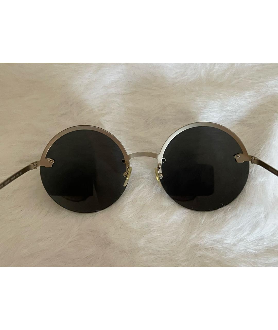 VERSACE Золотые металлические солнцезащитные очки, фото 3