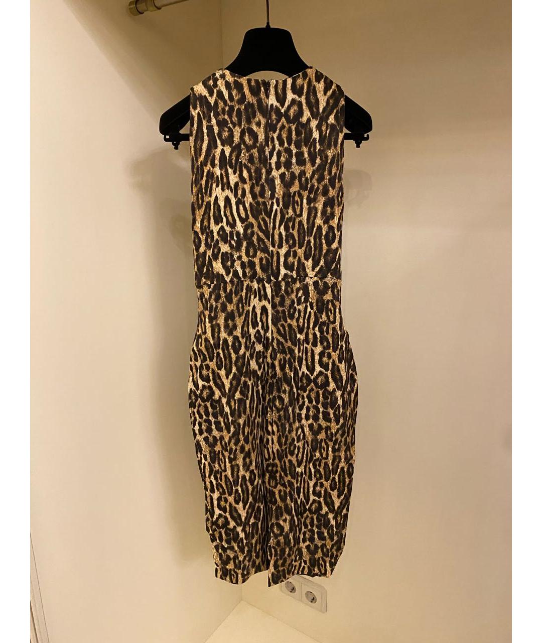 MICHAEL KORS Коричневое вискозное коктейльное платье, фото 6