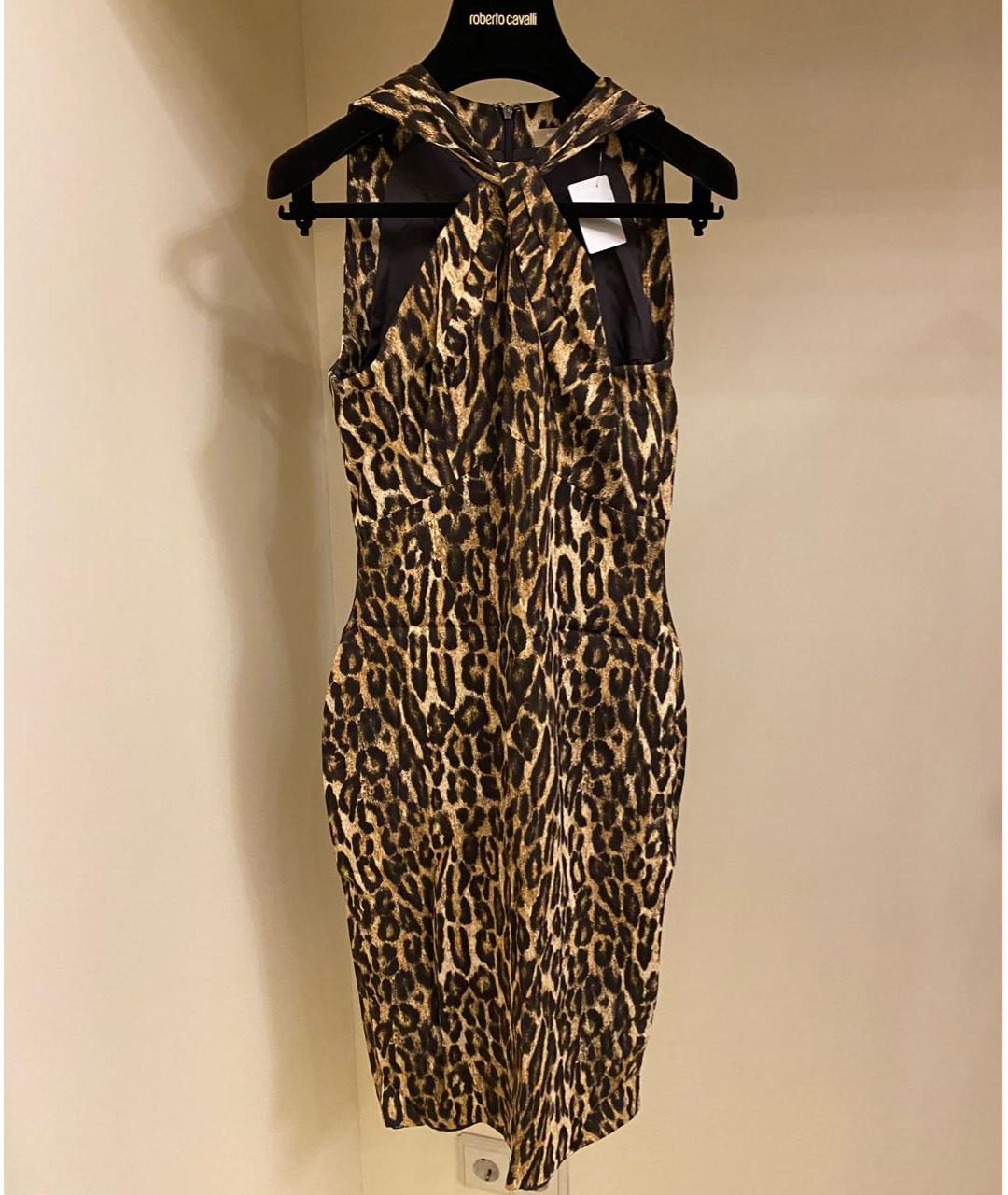 MICHAEL KORS Коричневое вискозное коктейльное платье, фото 5