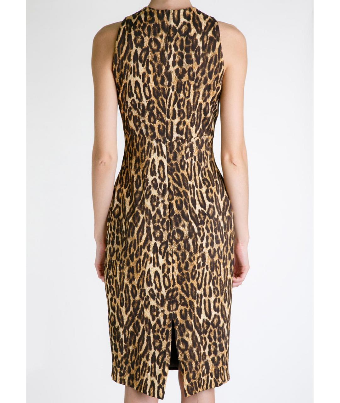 MICHAEL KORS Коричневое вискозное коктейльное платье, фото 4