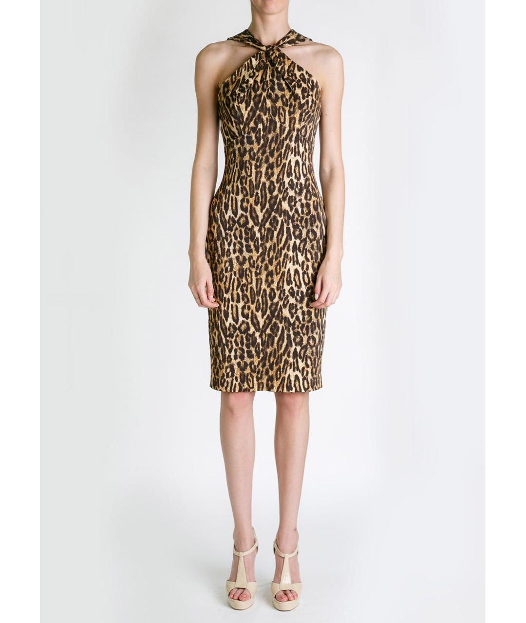 MICHAEL KORS Коричневое вискозное коктейльное платье, фото 2