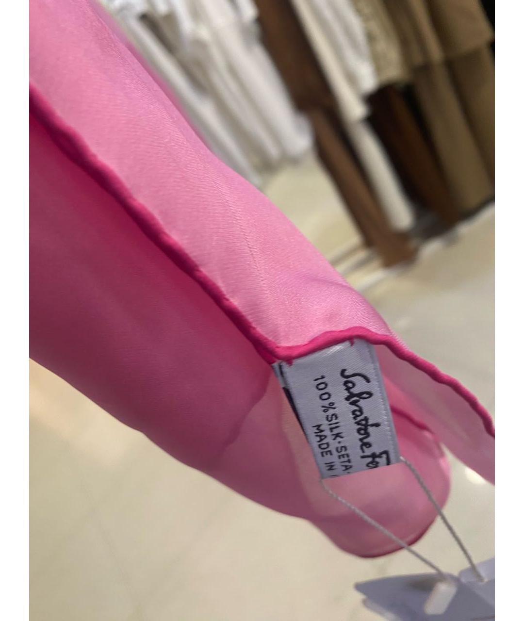 FERRAGAMO Розовый шелковый платок, фото 4